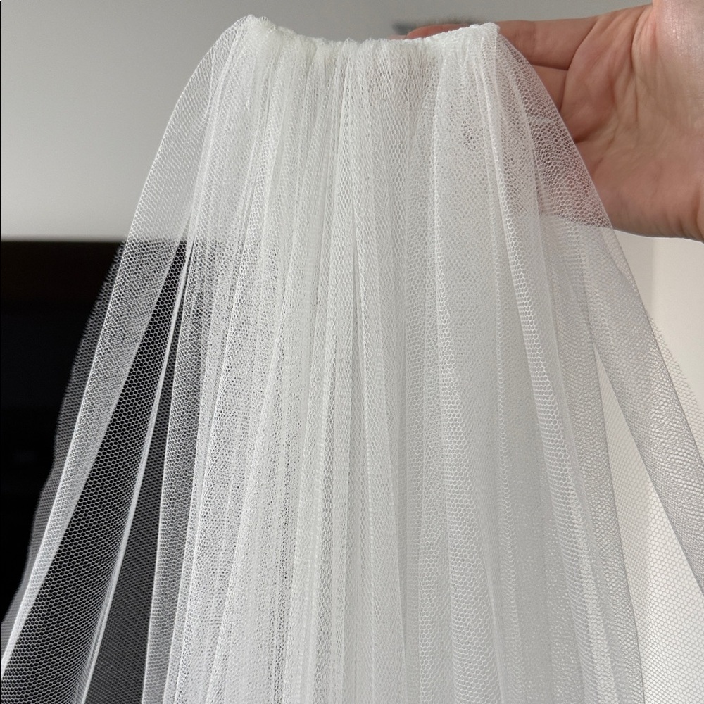 Elegant White Tulle Wedding Long and Wide Veil